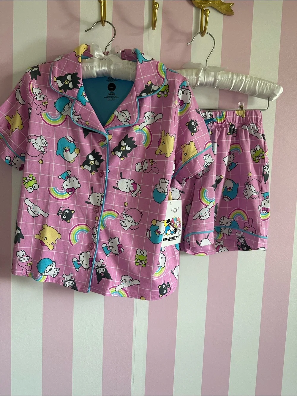 Hello Kitty Pink Rainbow Character Short Pajama Set